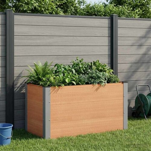 Povišena gredica - Vrtna gredica Smeđa 100 x 50 x 54 cm WPC i aluminij - 100 x 50 x 54 cm Smeđa Cijena