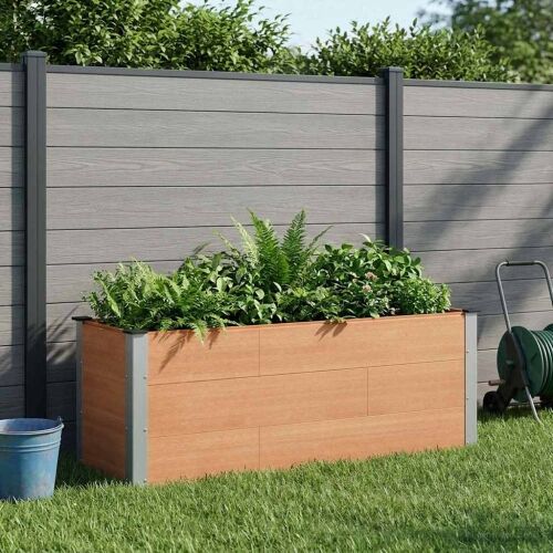 Povišena gredica - Vrtna gredica Smeđa 150 x 50 x 54 cm WPC i aluminij - 150 x 50 x 54 cm Smeđa Cijena