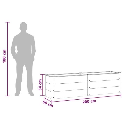 Povišena gredica - Vrtna gredica Smeđa 200 x 50 x 54 cm WPC i aluminij - 200 x 50 x 54 cm Smeđa Cijena