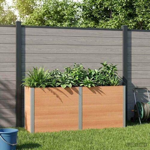Povišena gredica - Vrtna gredica Smeđa 200 x 50 x 91 cm WPC i aluminij - 200 x 50 x 91 cm Smeđa Cijena