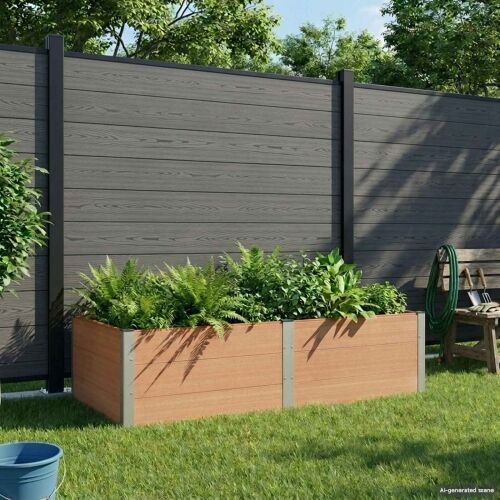 Povišena gredica - Vrtna gredica Smeđa 200 x 100 x 54 cm WPC i aluminij - 200 x 100 x 54 cm Smeđa Cijena