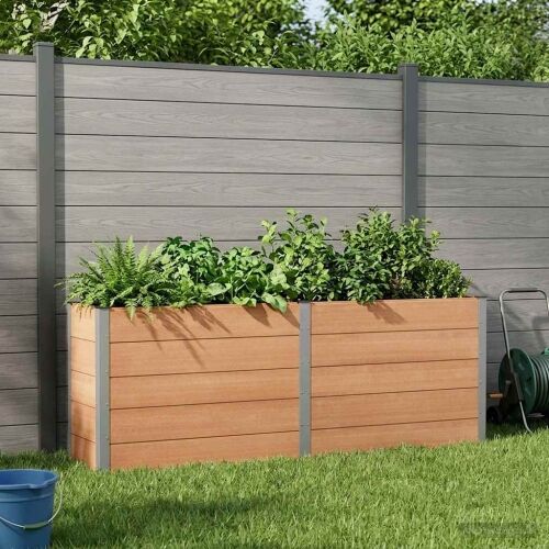 Povišena gredica - Vrtna gredica Smeđa 250 x 50 x 91 cm WPC i aluminij - 250 x 50 x 91 cm Smeđa Cijena