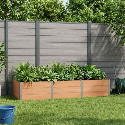 Povišena gredica - Vrtna gredica Smeđa 300 x 100 x 54 cm WPC i aluminij - 300 x 100 x 54 cm Smeđa Cijena