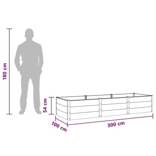 Povišena gredica - Vrtna gredica Smeđa 300 x 100 x 54 cm WPC i aluminij - 300 x 100 x 54 cm Smeđa Cijena