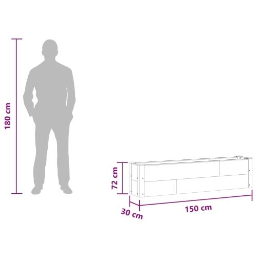 Povišena gredica - Vrtna gredica Smeđa 150 x 30 x 36 cm WPC i aluminij - 150 x 30 x 36 cm Smeđa Cijena