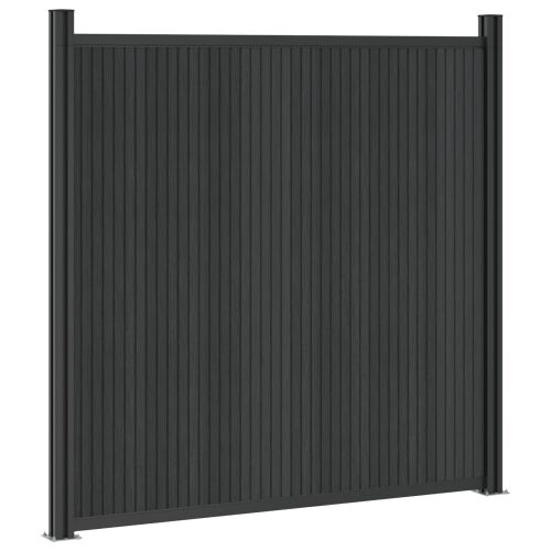 Panel ograde WPC i aluminij Crna - Crna 180 x 186 cm Cijena