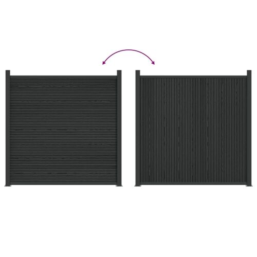 Panel ograde WPC i aluminij Crna - Crna 180 x 186 cm Cijena