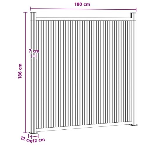 Panel ograde WPC i aluminij Crna - Crna 180 x 186 cm Cijena