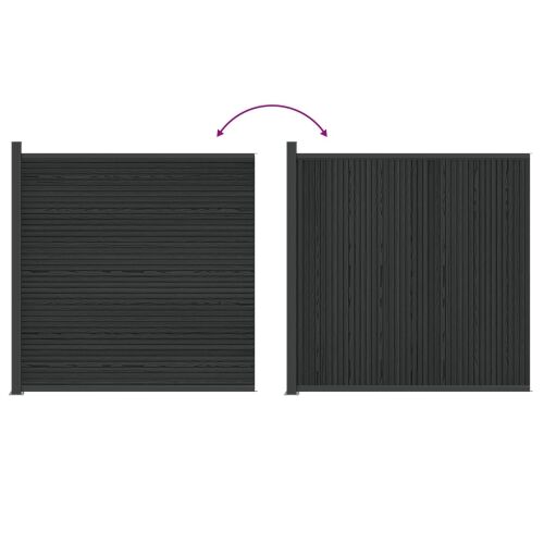 Panel ograde WPC i aluminij Crna - Crna 173 x 186 cm Cijena