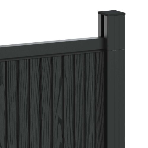 Panel ograde WPC i aluminij Crna - Crna 173 x 186 cm Cijena