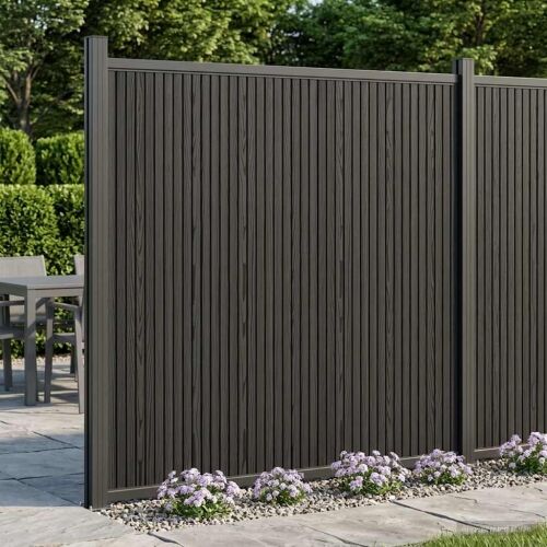 Panel ograde WPC i aluminij Crna - Crna 173 x 186 cm Cijena