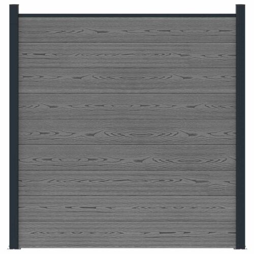 Set ograde 180 x 186 cm WPC i aluminij Siva - Siva 1 sekcija s 2 stuba (tamno sivi stub) Cijena