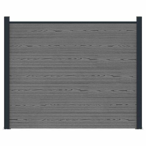 Panel ograde WPC i aluminij Siva - Siva 1 sekcija s 2 stuba (tamnosivi stub) Cijena