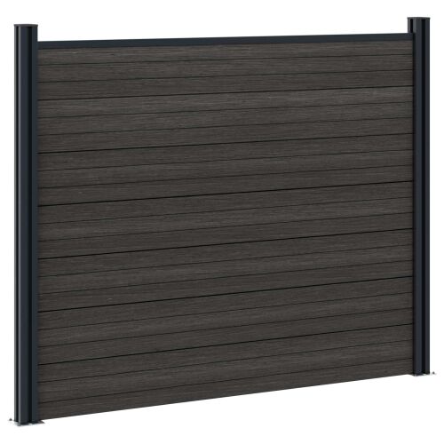 Panel ograde WPC i aluminij Crna - Crna 1 sekcija s 2 stuba (tamnosivi stub) Cijena