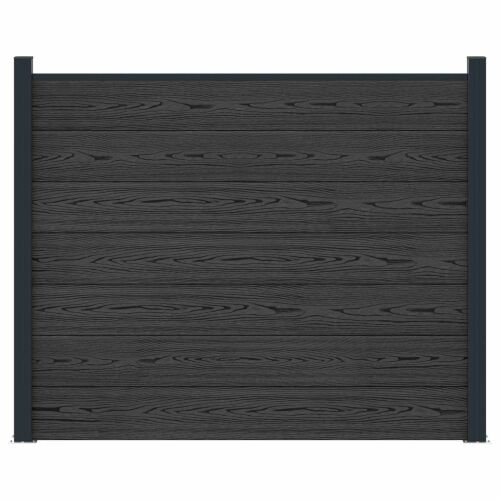 Panel ograde WPC i aluminij Crna - Crna 1 sekcija s 2 stuba (tamnosivi stub) Cijena