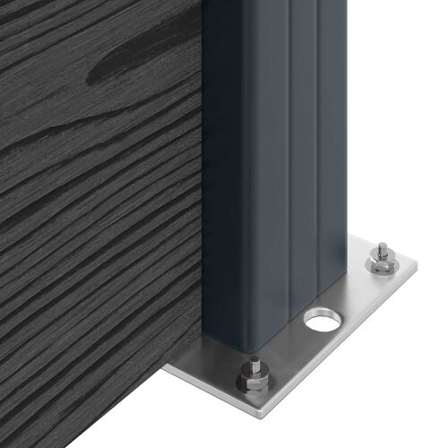 Panel ograde WPC i aluminij Crna - Crna 1 sekcija s 2 stuba (tamnosivi stub) Cijena
