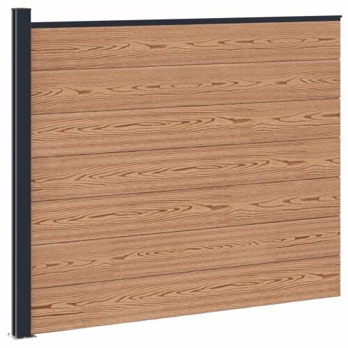 Panel ograde WPC i aluminij Smeđa - Smeđa 1 sekcija s 1 stupcem (tamno sivi stupac) Cijena