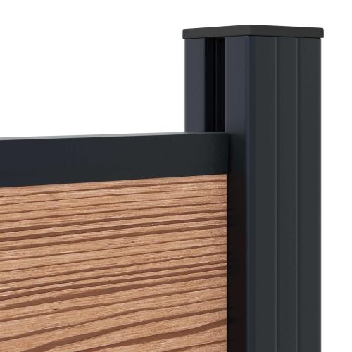 Panel ograde WPC i aluminij Smeđa - Smeđa 1 sekcija s 1 stupcem (tamno sivi stupac) Cijena