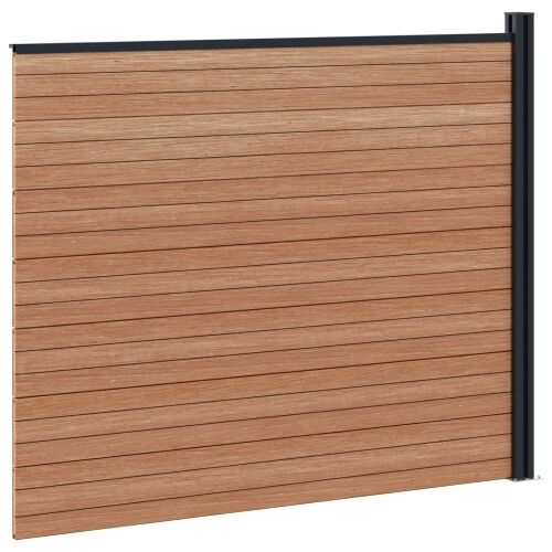 Panel ograde WPC i aluminij Smeđa - Smeđa 1 sekcija s 1 stupcem (tamno sivi stupac) Cijena
