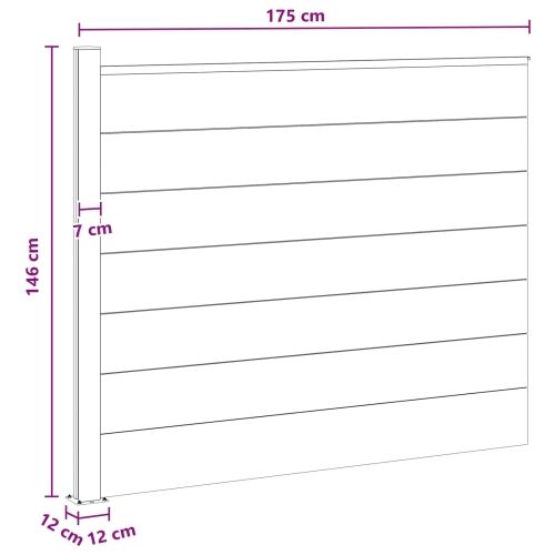 Panel ograde WPC i aluminij Smeđa - Smeđa 1 sekcija s 1 stupcem (tamno sivi stupac) Cijena
