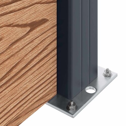 Set ograde 180 x 105 cm WPC i aluminij Smeđa - Smeđa 1 sekcija s 2 stuba (tamno sivi stub) Cijena