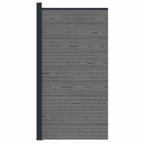Panel ograde 95 x 186 cm WPC i aluminij Siva - Siva (tamnosiva podloga) Cijena