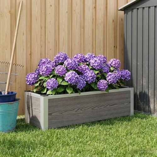 Povišena gredica - Vrtna gredica Siva 100 x 30 x 22 cm WPC i aluminij - 100 x 30 x 22 cm Cijena