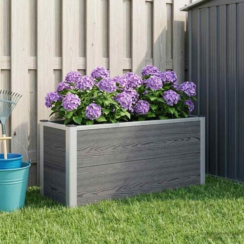 Povišena gredica - Vrtna gredica Siva 100 x 30 x 42 cm WPC i aluminij - 100 x 30 x 42 cm Cijena