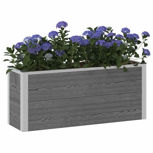 Povišena gredica - Vrtna gredica Siva 100 x 30 x 42 cm WPC i aluminij - 100 x 30 x 42 cm Cijena