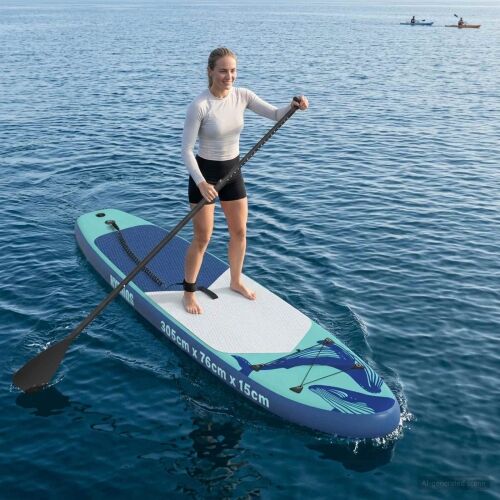 Naflopni SUP HYDROS 305 x 76 x 15 cm Tirkizna za - Tirkizna (uzorak kita) 305 x 76 x 15 cm Cijena