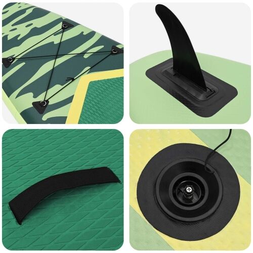 Inflatable Stand Up Paddle Board POSEIDON 335 x 76 x 15 cm za - Zelena (valni uzorak) 335 x 76 x 15 cm Cijena