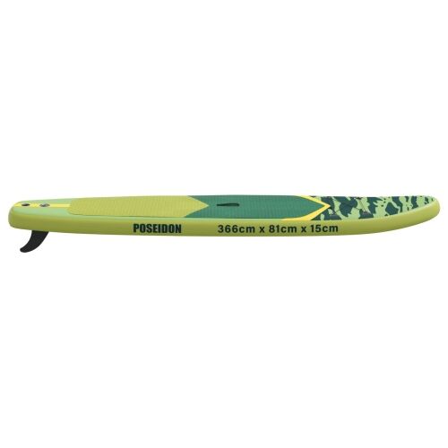 Inflatable Stand Up Paddle Board POSEIDON 366 x 81 x 15 cm za - Zelena (valni uzorak) 366 x 81 x 15 cm Cijena