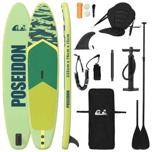 SUP Daska s Mjestom 2-u-1 POSEIDON 335 x 76 x 15 cm Zelena - Zelena 335 x 76 x 15 cm Cijena