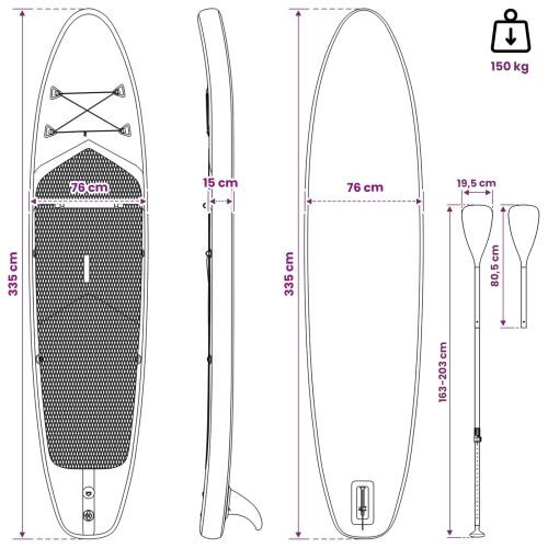 SUP Daska s Mjestom 2-u-1 TRITON 335 x 76 x 15 cm Plava - Plava 335 x 76 x 15 cm Cijena