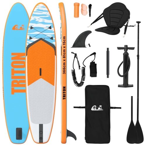 SUP Daska s Mjestom 2-u-1 TRITON 366 x 81 x 15 cm Plava - Plava 366 x 81 x 15 cm Cijena