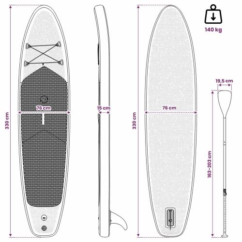 Naduvivi SUP s jedrom TRITON 330 x 76 x 15 cm Plava - Plava (uzorak valova) Cijena