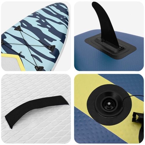 Naduvivi SUP s jedrom APEX 330 x 76 x 15 cm Plava - Tamno plava (uzorak valova) Cijena