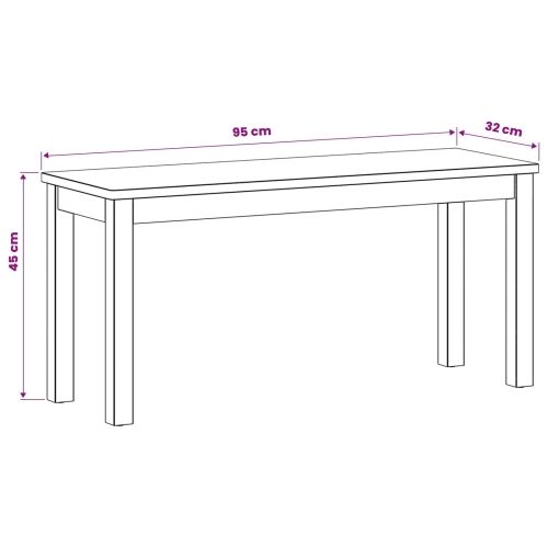 Klupa za blagovanje 95 x 32 x 45 cm Čvrsto Hrastovo Drvo - bez jastuka Cijena