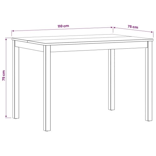 Stol za objedovanje 110 x 75 x 75 cm Čvrsto Hrastovo Drvo - 110 x 75 x 75 cm Cijena