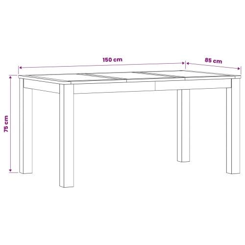 Stol za objedovanje 150 x 85 x 75 cm Čvrsto Hrastovo Drvo - 150 x 85 x 75 cm Cijena