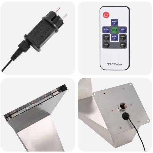 Vodopad za bazen s RGB LED-ima Nehrđajući čelik Srebrna - 63,5 x 29 x 51 cm s RGB LED Cijena
