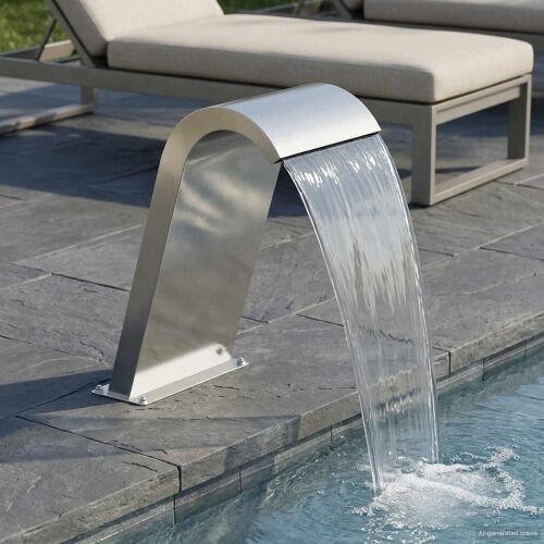 Fontana u Bazenu Srebrna 47 x 31 x 60 cm Nehrđajući čelik - s LED svjetlima Cijena