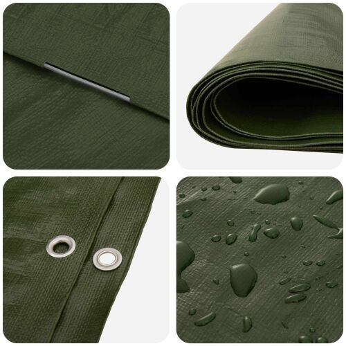 Cerada s rupama Zelena 4 x 5 m 260 gsm PE - Zelena 4 x 5 m 260 g/m² Cijena