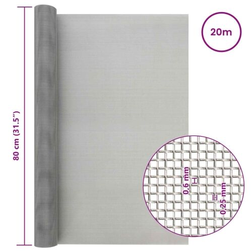 Mrežna tkanina 80 x 2000 cm 30 Mesh Nehrđajući čelik 201 - 80 x 2000 cm 30 mreža Cijena