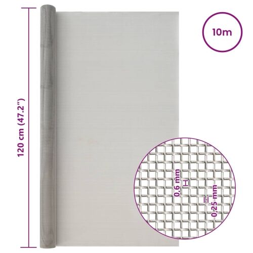 Mrežna tkanina 120 x 1000 cm 30 Mesh Nehrđajući čelik 201 - 120 x 1000 cm 30 mreža Cijena