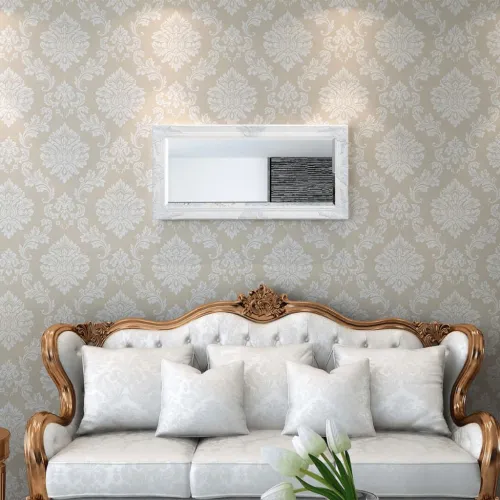 Zidno ogledalo u baroknom stilu 100 x 50 cm bijelo - Bijela Cijena
