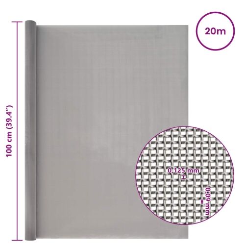 Mrežna tkanina 100 x 2000 cm 120 Mesh Nehrđajući čelik 201 - 100 x 2000 cm 120 mreža Cijena