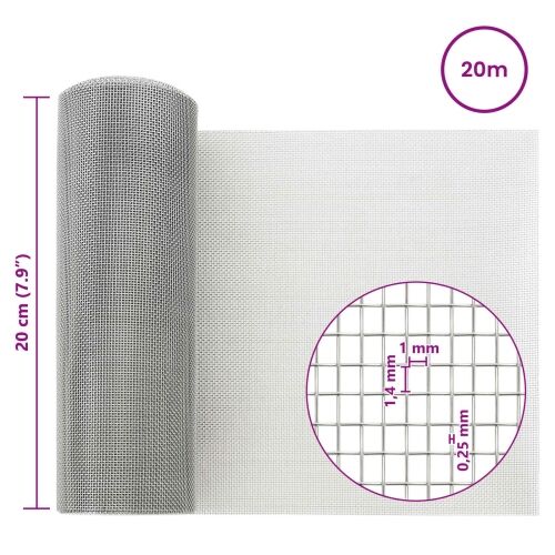 Mrežna tkanina 20 x 2000 cm 18 mesh Nehrđajući čelik 304 - 20 x 2000 cm Nehrđajući čelik 304 Cijena