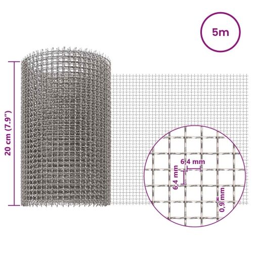Mrežna tkanina 20 x 500 cm 3 Mesh Nehrđajući čelik 201 Srebrna - 20 x 500 cm 3 mreža Cijena
