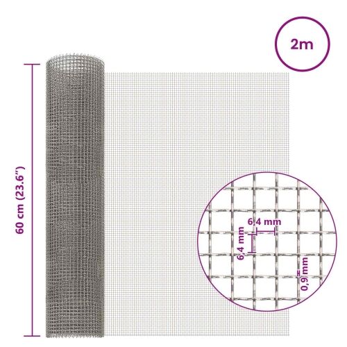 Mrežna tkanina 60 x 200 cm 3 Mesh Nehrđajući čelik 201 Srebrna - 60 x 200 cm 3 mreža Cijena